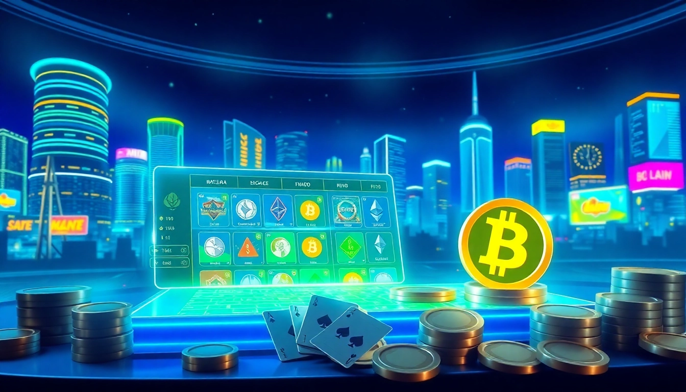 Plongée dans l'univers des jeux au casino crypto en ligne avec une interface digitale captivante.