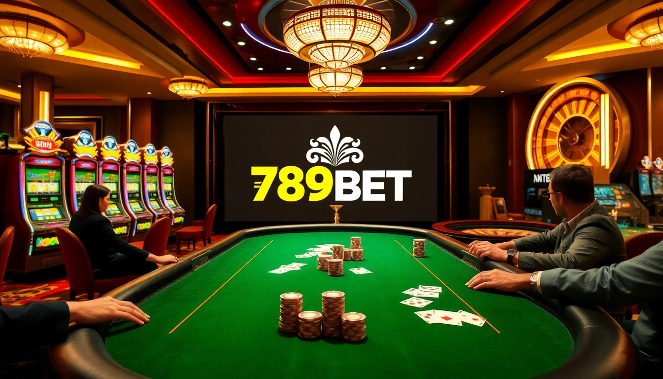 Experience the excitement at 789BET's casino with poker tables, vibrant slots, and thrilling games.