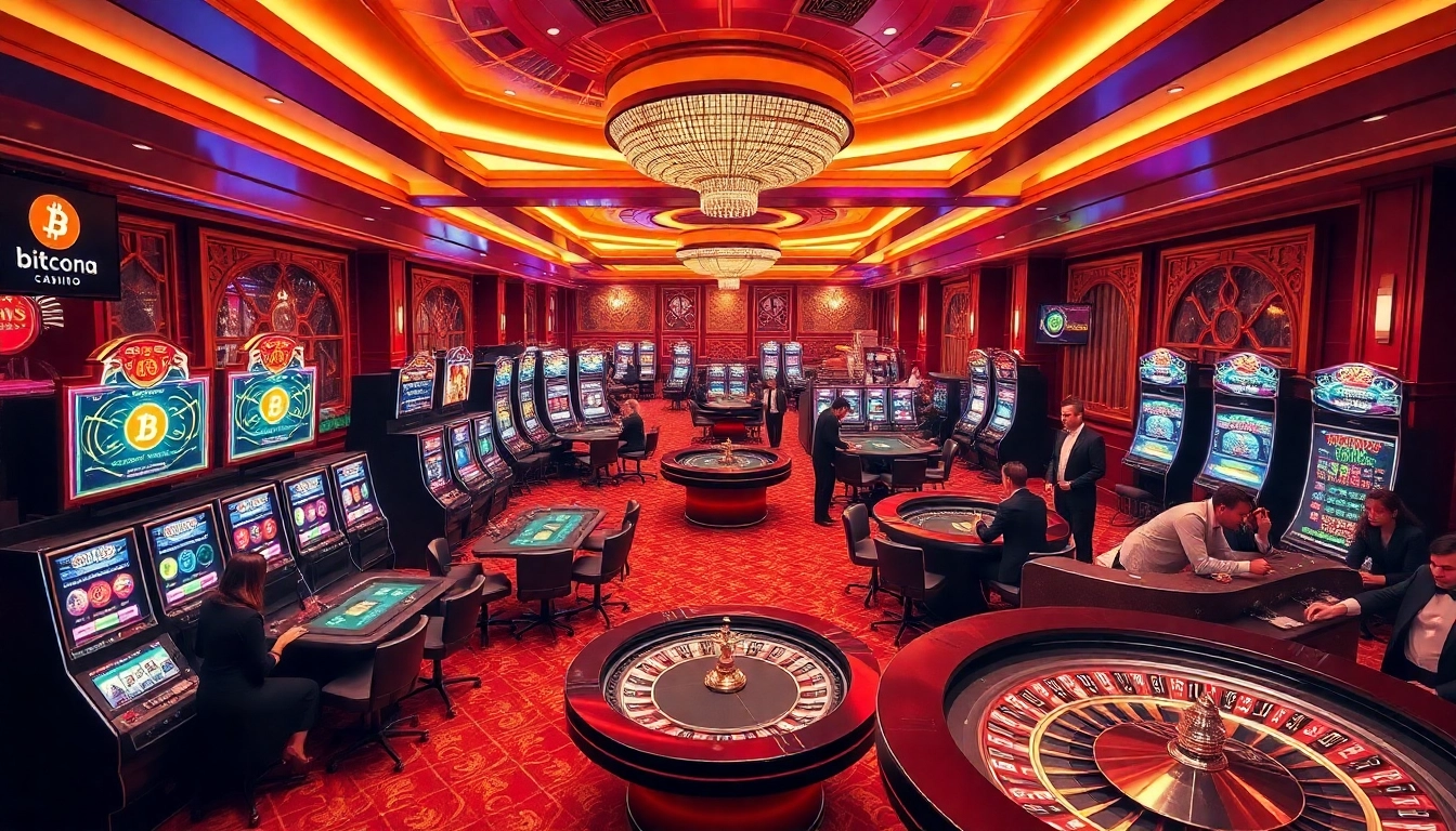 Experience the thrill of casino en crypto with immersive gaming tables and vibrant slot machines.