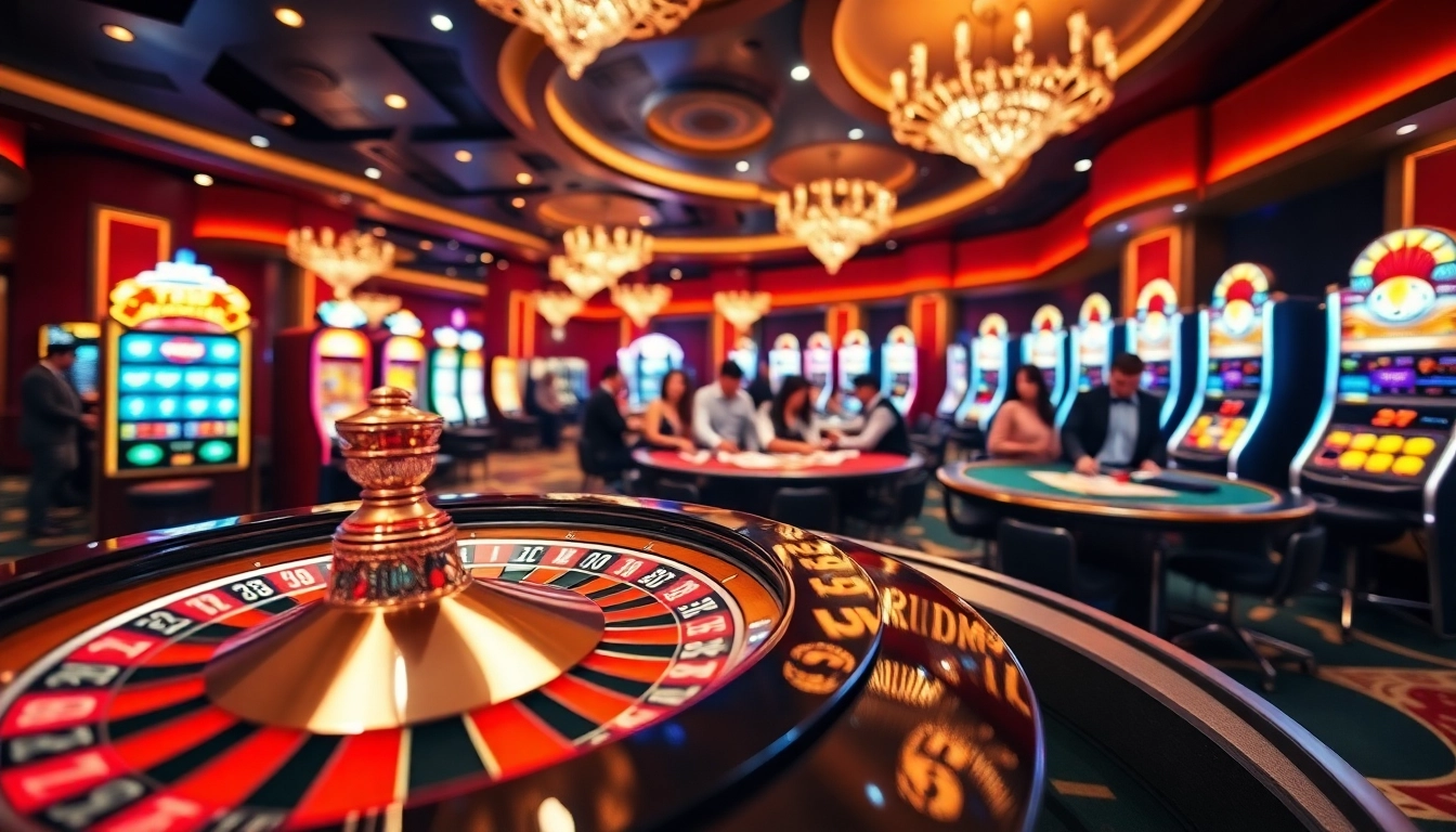 Engaging players at nhà cái 32win enjoying a vibrant roulette wheel and inviting casino atmosphere.