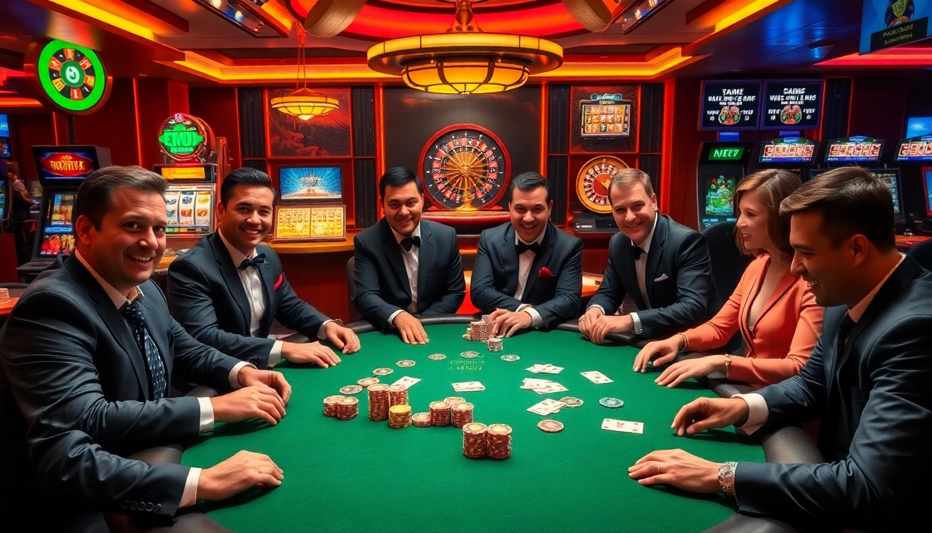 Experience the thrill of betting at https://mm88bc.com/ with vibrant casino visuals, showcasing high-stakes poker and exciting gaming elements.