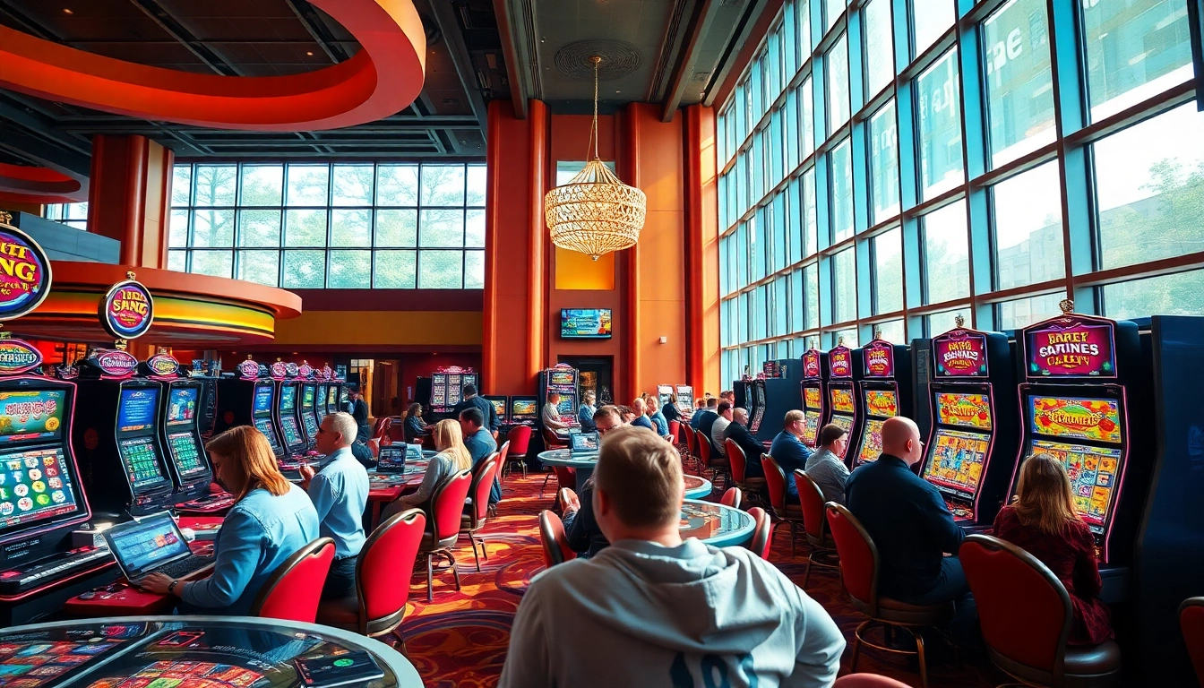 Jouer au casino en ligne avec une ambiance dynamique et des joueurs heureux.