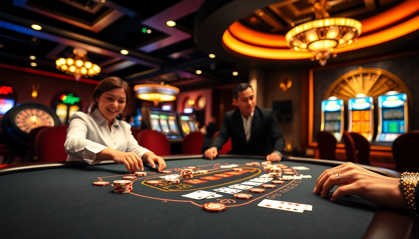 Experience C168 in a lively casino with blackjack, poker chips, and vibrant slot machines.