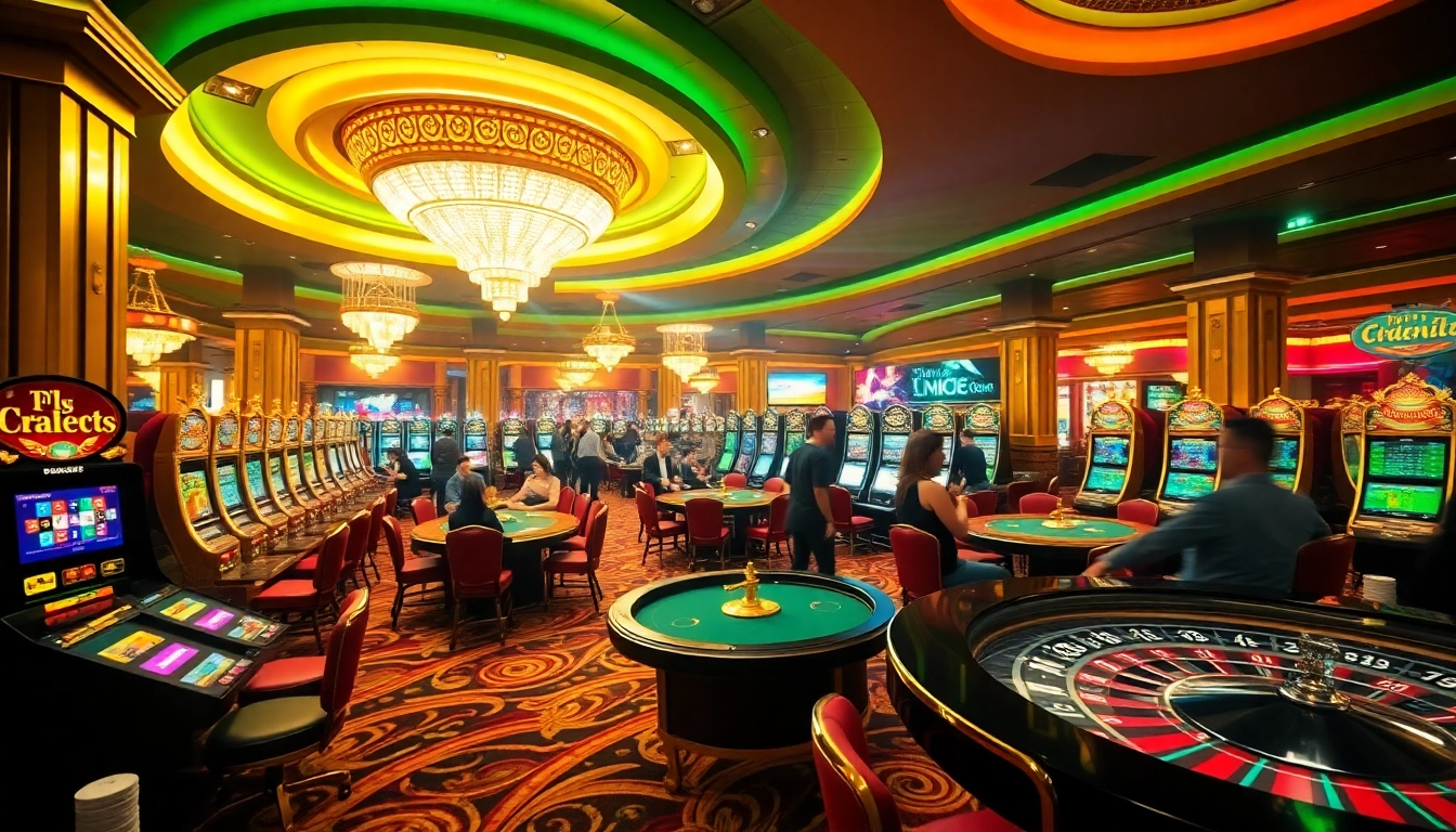 Immerse in the luxury of FLY88 COM casino with vibrant gaming tables and active players.